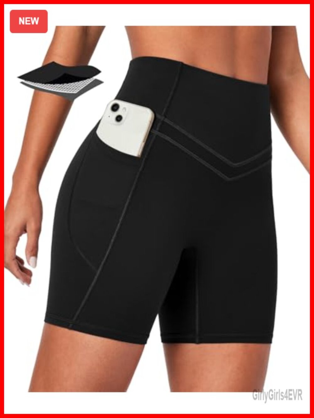 IUGA Compression Biker Shorts Tummy Control with Pockets 6-Inch Inseam